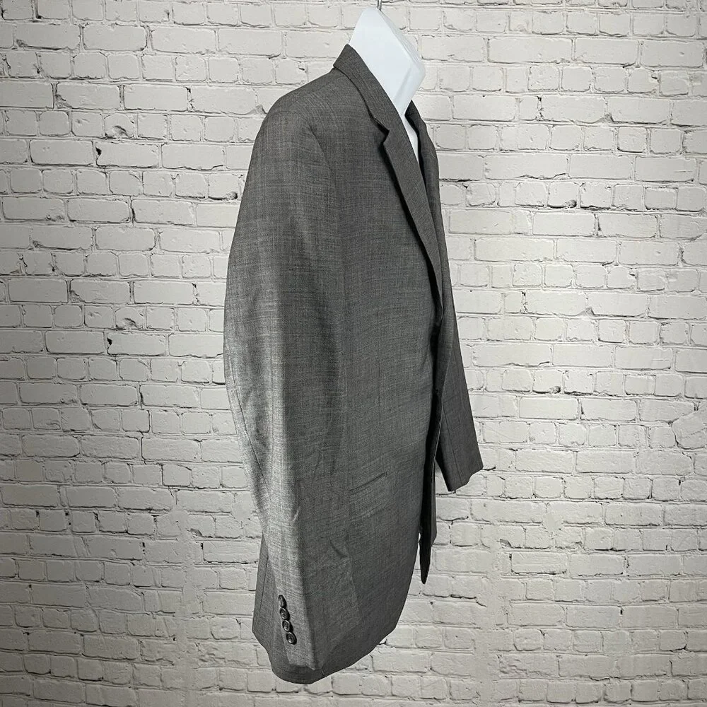 Chaps Grey 100% Wool 2 Button Single Vented Notch Blazer Sport Coat Size 44L